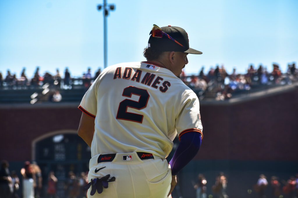 Willy Adames warming up before facing the phillies