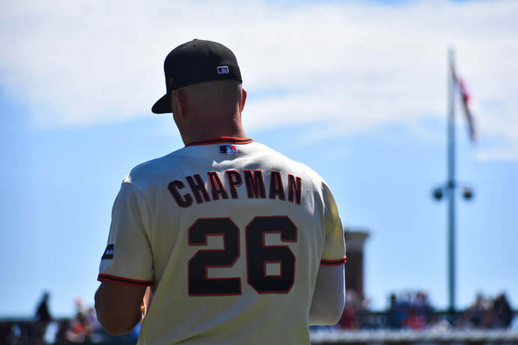 Matt Chapman warming up before facing the Phillies