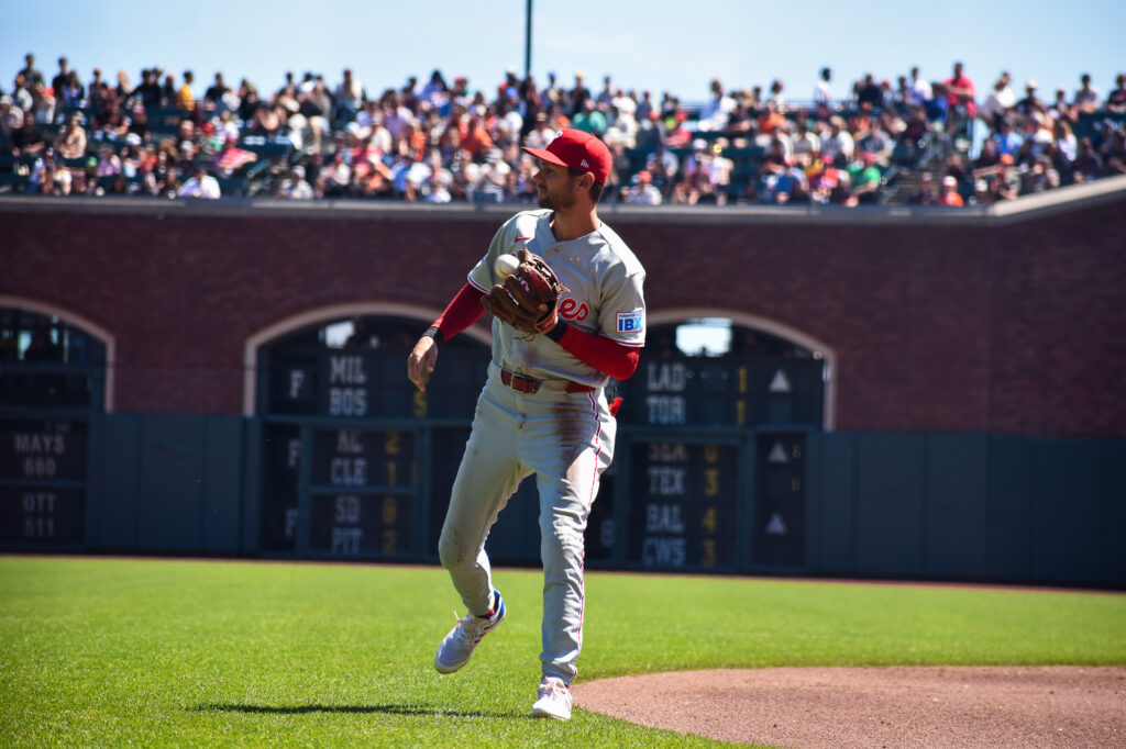 Game photography from Giants Phillies, Trea Turner