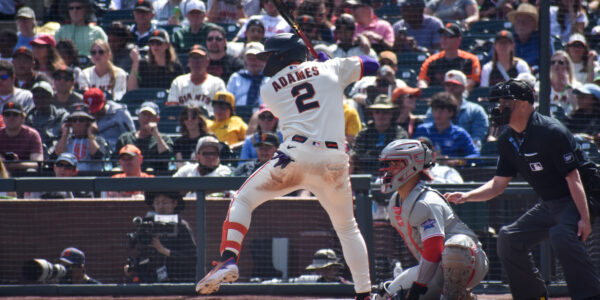Willy Adames at bat against the Phillies