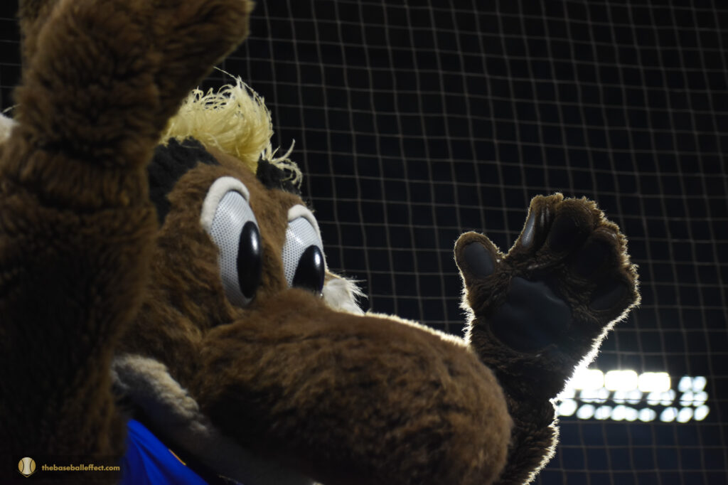 Mortimer, Mariners Mascot hyping interacting with the crowd, Giants - Mariners, T-Mobile Park 2024