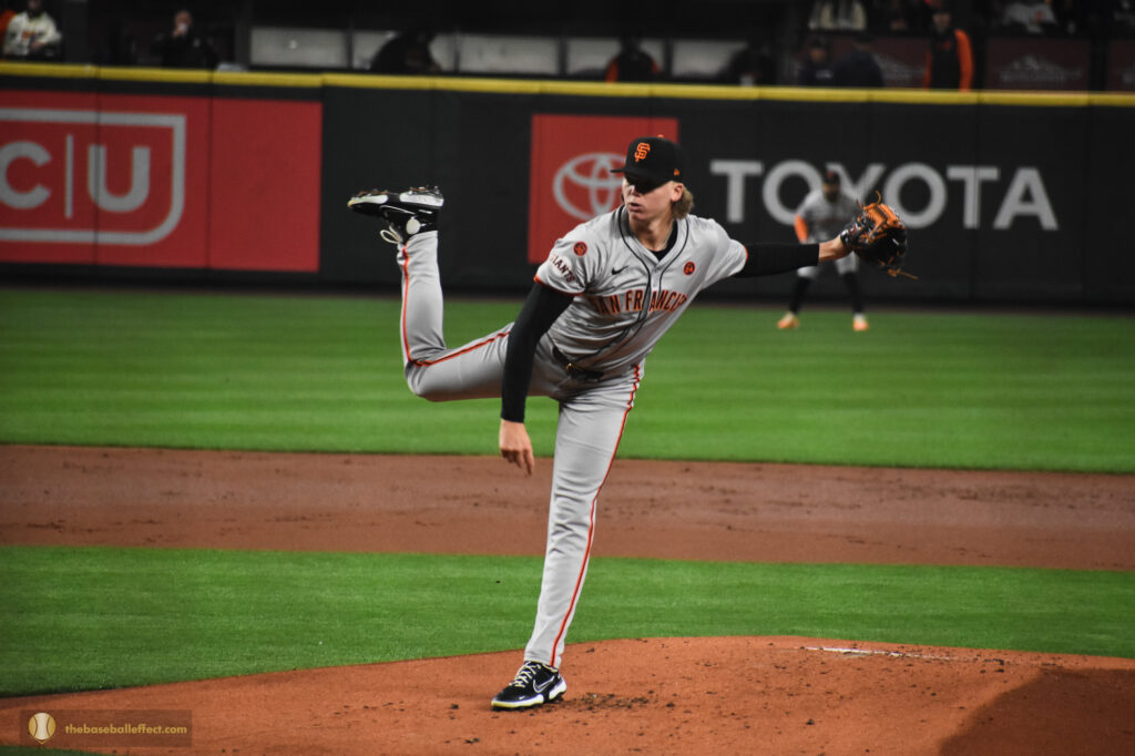 Hayden Birdsong delivers a pitch to the Mariners in the 1st inning