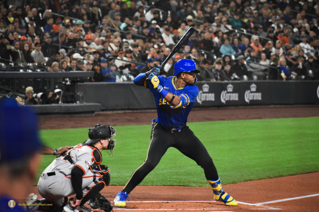 Julio Rodriguez at bat