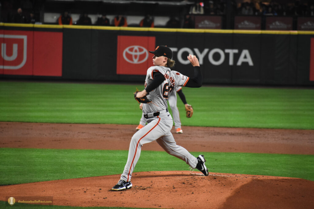 Hayden Birdsong in the middle of his delivery