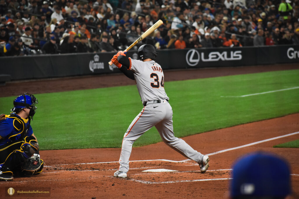 Knapp await a pitch at the plate