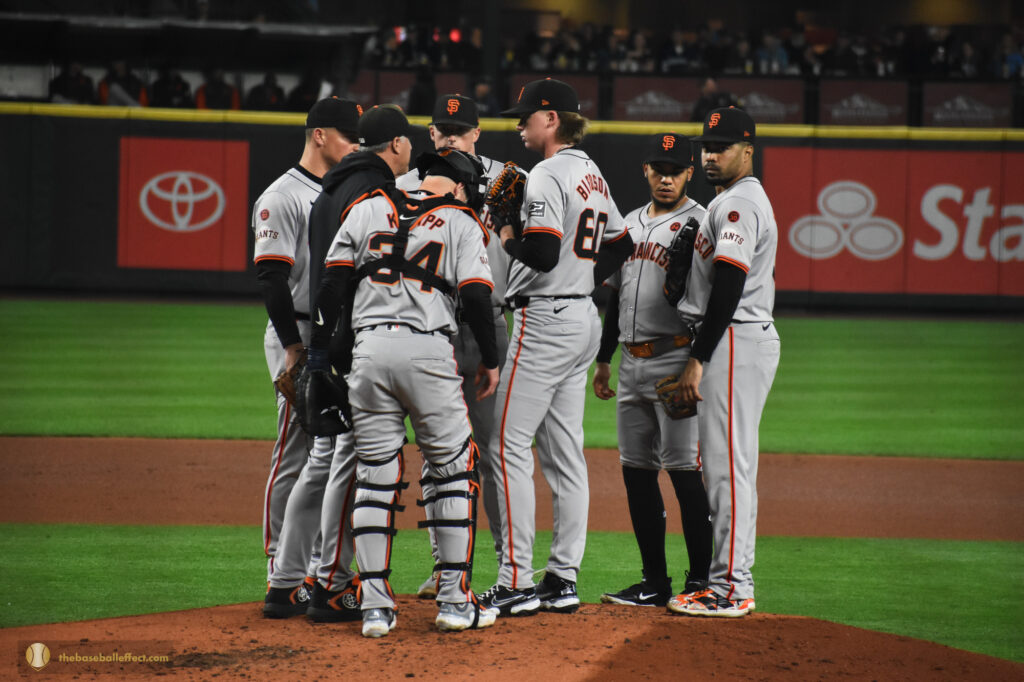 Mound meeting for the Giants, T-Mobile Park 2024