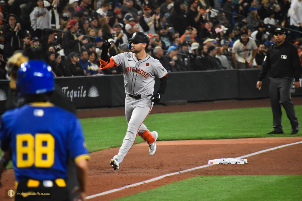 Michael Conforto rounds third after a homerun, T-Mobile Park 2024