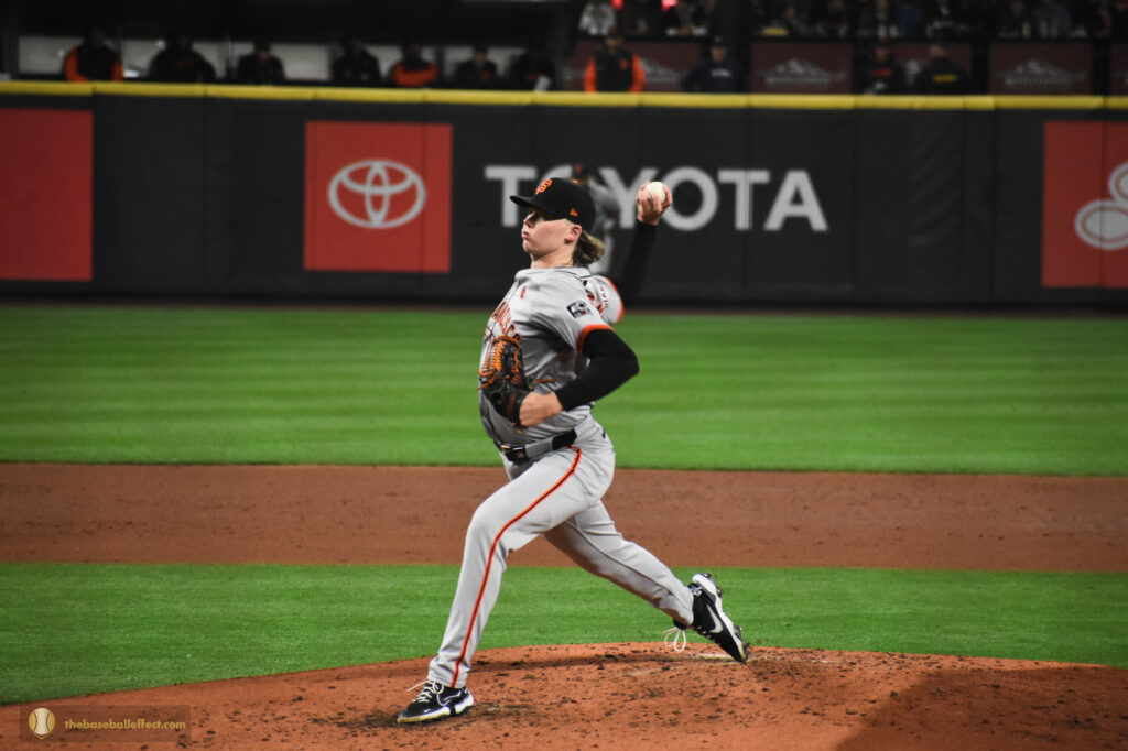 Hayden Birdsong throwing a pitch to Polanco, T-Mobile Park 2024