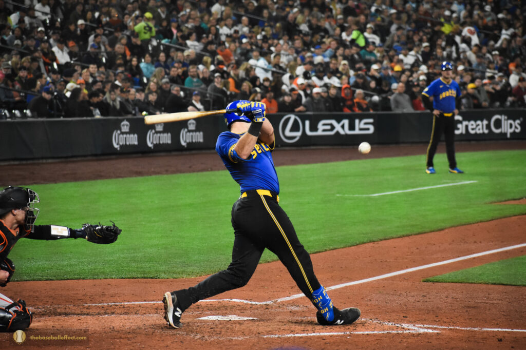 Luke Raley swings and misses, T-Mobile Park 2024