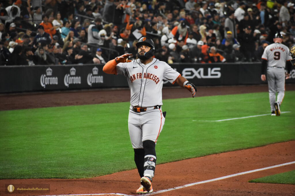 Heliot Ramos homerun celebration, T-Mobile Park 2024